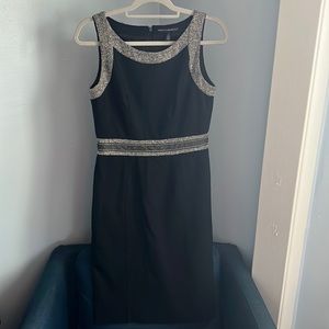 WHBM black and tweed dress sz 6 *missing hook on the hook and eye closure.